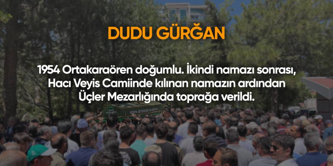 Konya'da bugün vefat edenler | 17 Aralık 2024 6